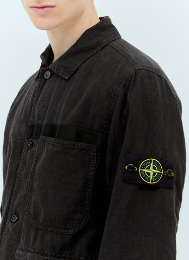 Stone Island Linen Blend Shaket Black sto0156031