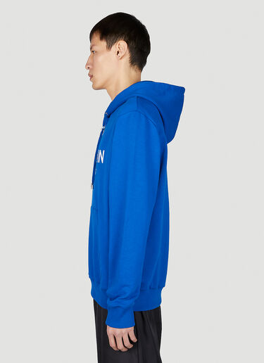 Balmain Logo Print Hooded Sweatshirt Blue bln0151004