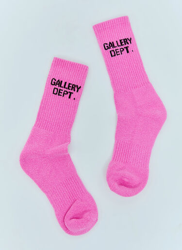 Gallery Dept. Clean Logo Jacquard Socks Pink gdp0152038