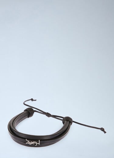 Saint Laurent Cassandre Multi-Strand Bracelet Black sla0159018