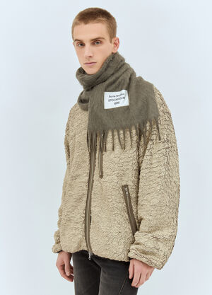 Acne Studios Skinny Fringe Alpaca Scarf Grey acn0158026