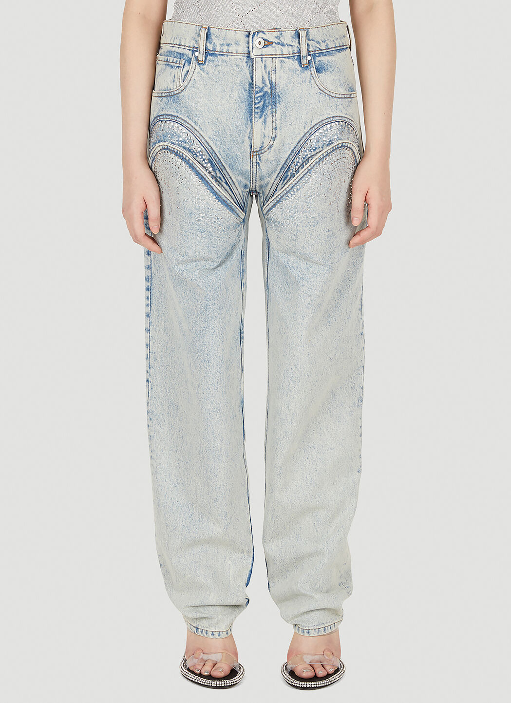 Y Project Women s Embellished Jeans in Light Blue LN CC