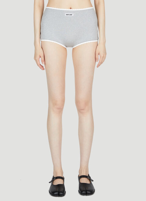 Miu Miu Logo Rib Briefs Black miu0254016