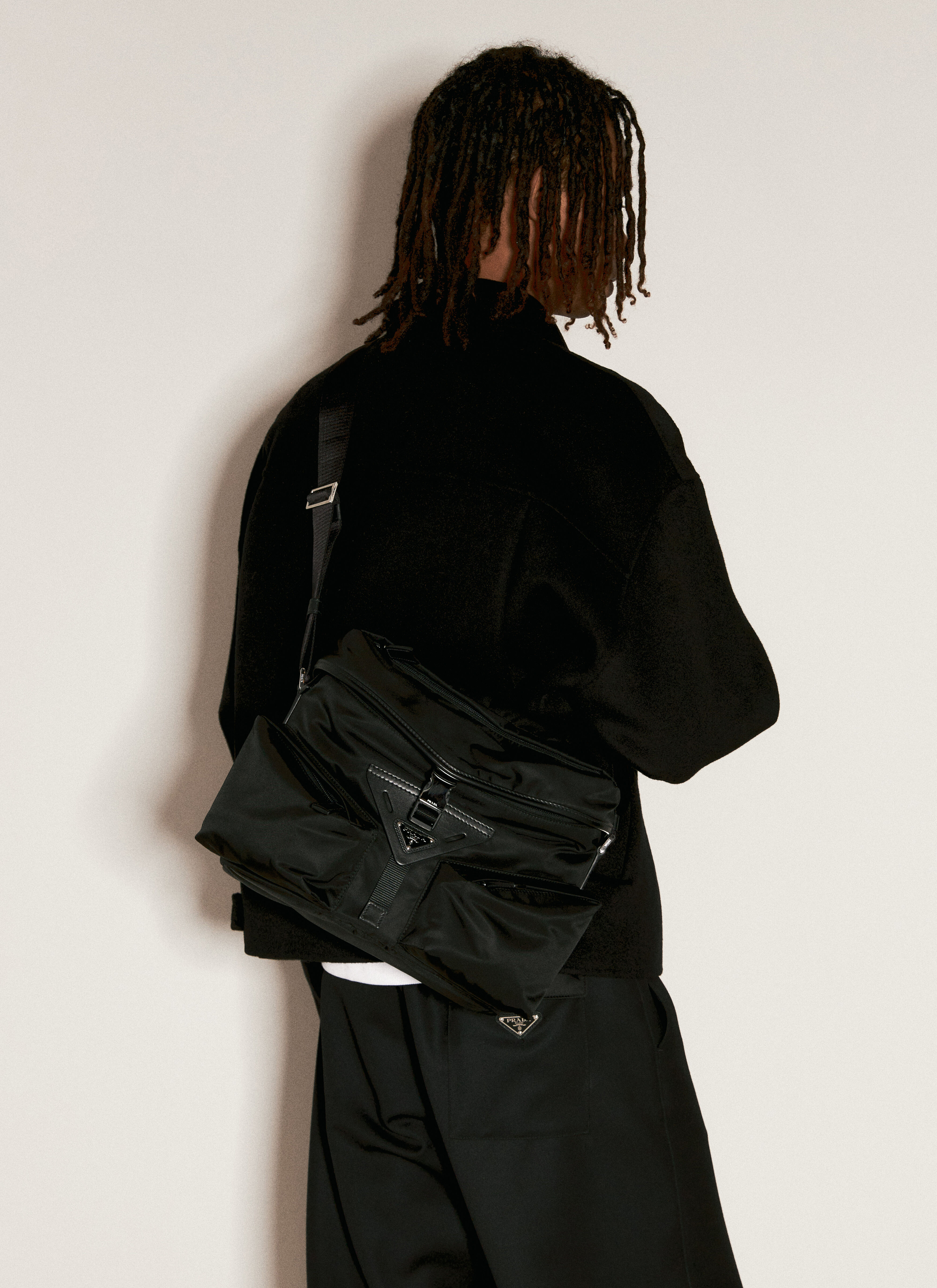 Yohji Yamamoto Re-Nylon Crossbody Bag Black yoy0156005