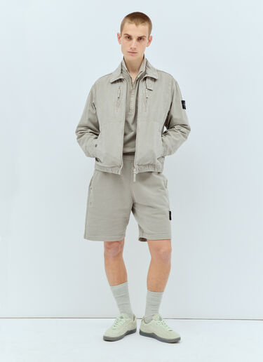 Stone Island 拉链帆布夹克 灰色 sto0156021