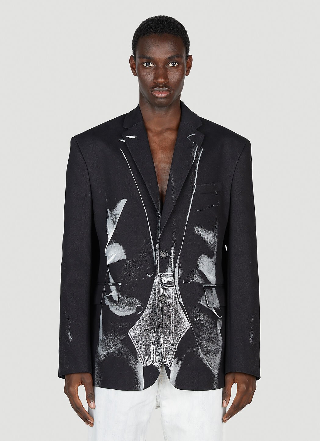 Y/Project x Jean Paul Gaultier Trompe L'Oeil Janty 西装外套 卡其色 ypg0152005