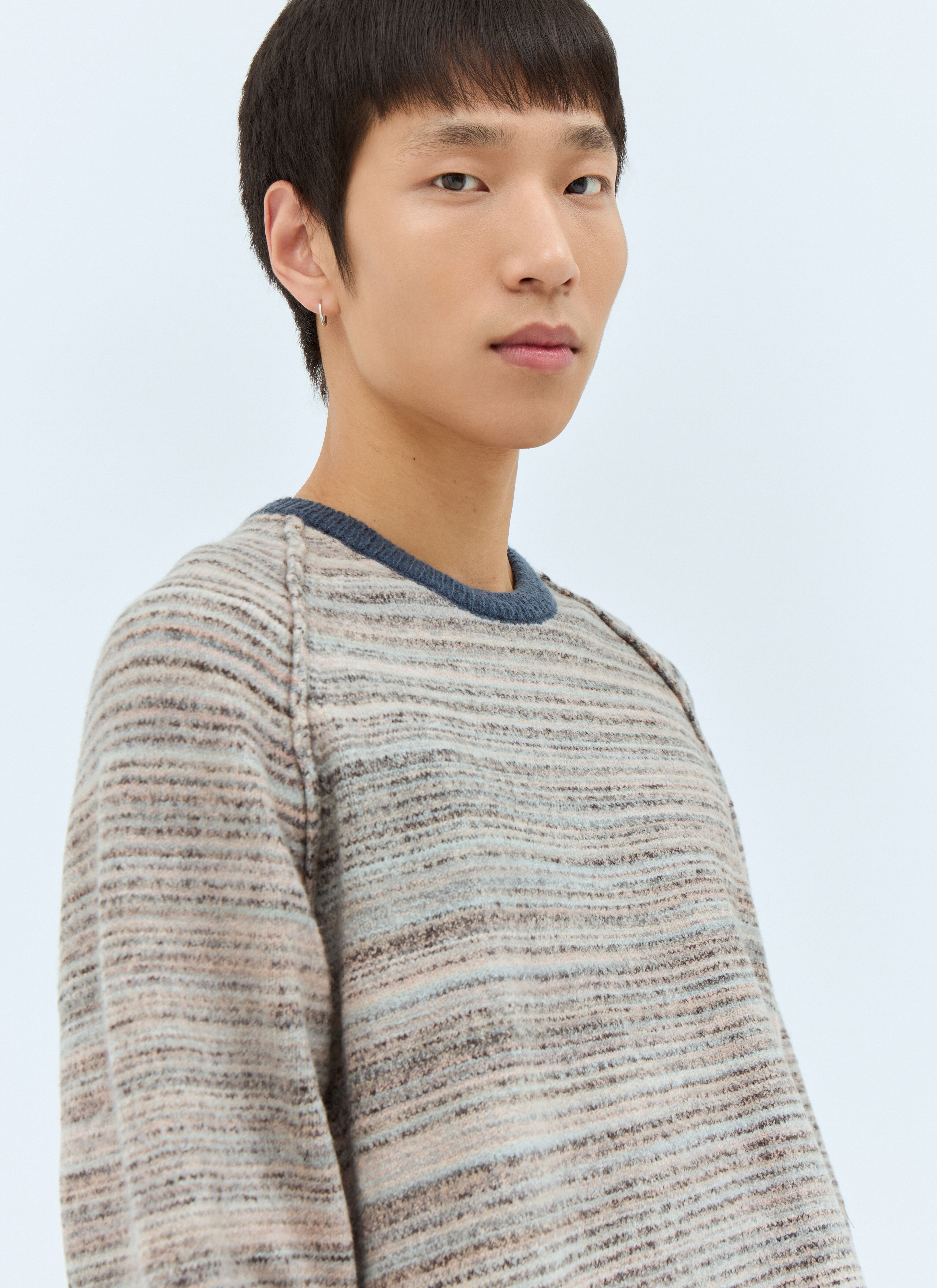 Stussy Men s Contrast Collar Crewneck Sweater in Grey LN CC