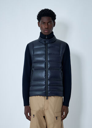 Moncler Grenoble Satin Quilted Cardigan Blue mog0162009