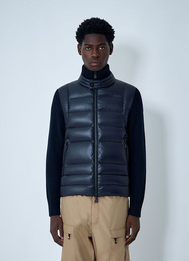 Moncler Grenoble Satin Quilted Cardigan Blue mog0162009