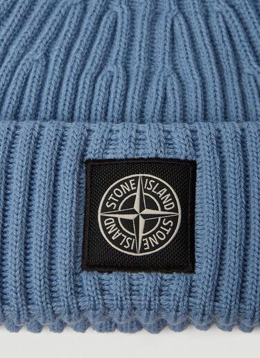 Stone Island Compass Patch Beanie Hat Blue sto0150103