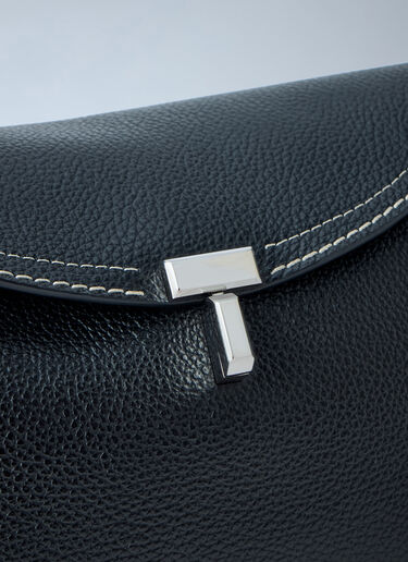 LN-CC® - Toteme: T-Lock Grained-Leather Shoulder Bag - Black Toteme T-Lock Grained-Leather Shoulder Bag Black tot0265082