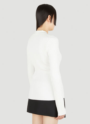 Helmut Lang Ribbed Knit Shirt White hlm0248023