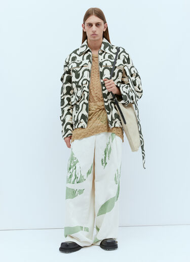 Dries Van Noten Wide Leg Leaf Pants Cream dvn0154012
