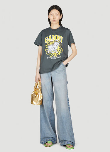 GANNI Relaxed Cat T-Shirt Black gan0253004