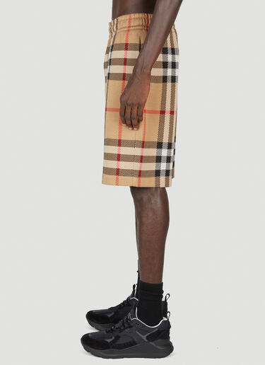 Burberry Check Jacquard Bermuda Shorts Beige bur0153025