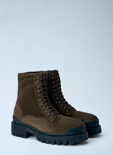 LN-CC® - Balenciaga: Combat Strike L20 Ankle Boots - Olive Balenciaga Combat Strike L20 Ankle Boots Olive bal0165030