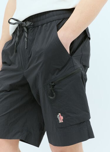 Moncler Grenoble Logo Patch Drawstring Shorts Black mog0155007