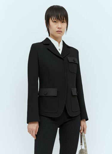 Gucci 고급 울 크레이프 재킷  블랙 guc0255011