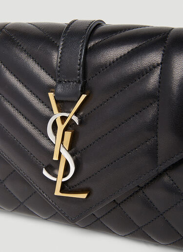 Saint Laurent 小号菱格纹信封包 黑色 sla0252062