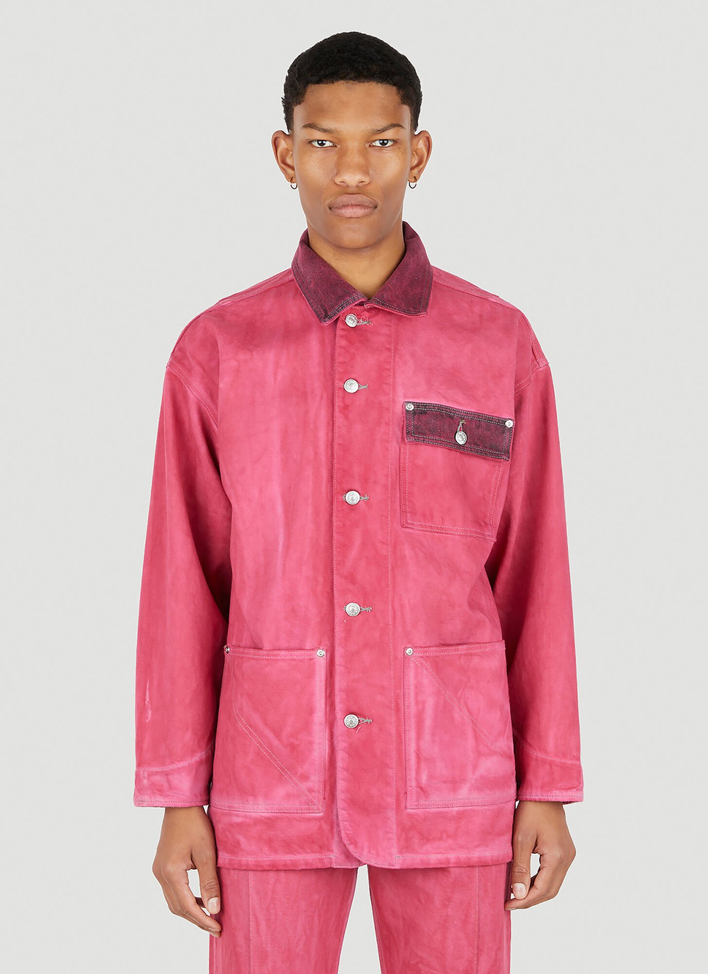 Noma T.d. Land Scape Hand Dyed Jacket Male Pink