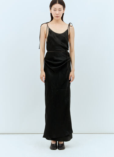 Acne Studios Satin Maxi Dress Black acn0257013