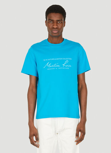 Martine Rose Logo Print T-Shirt Blue mtr0147015