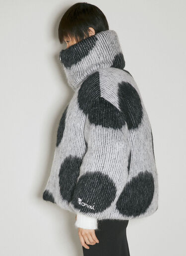 Marni Oversized Short Polka Dot Down Coat White mni0254005