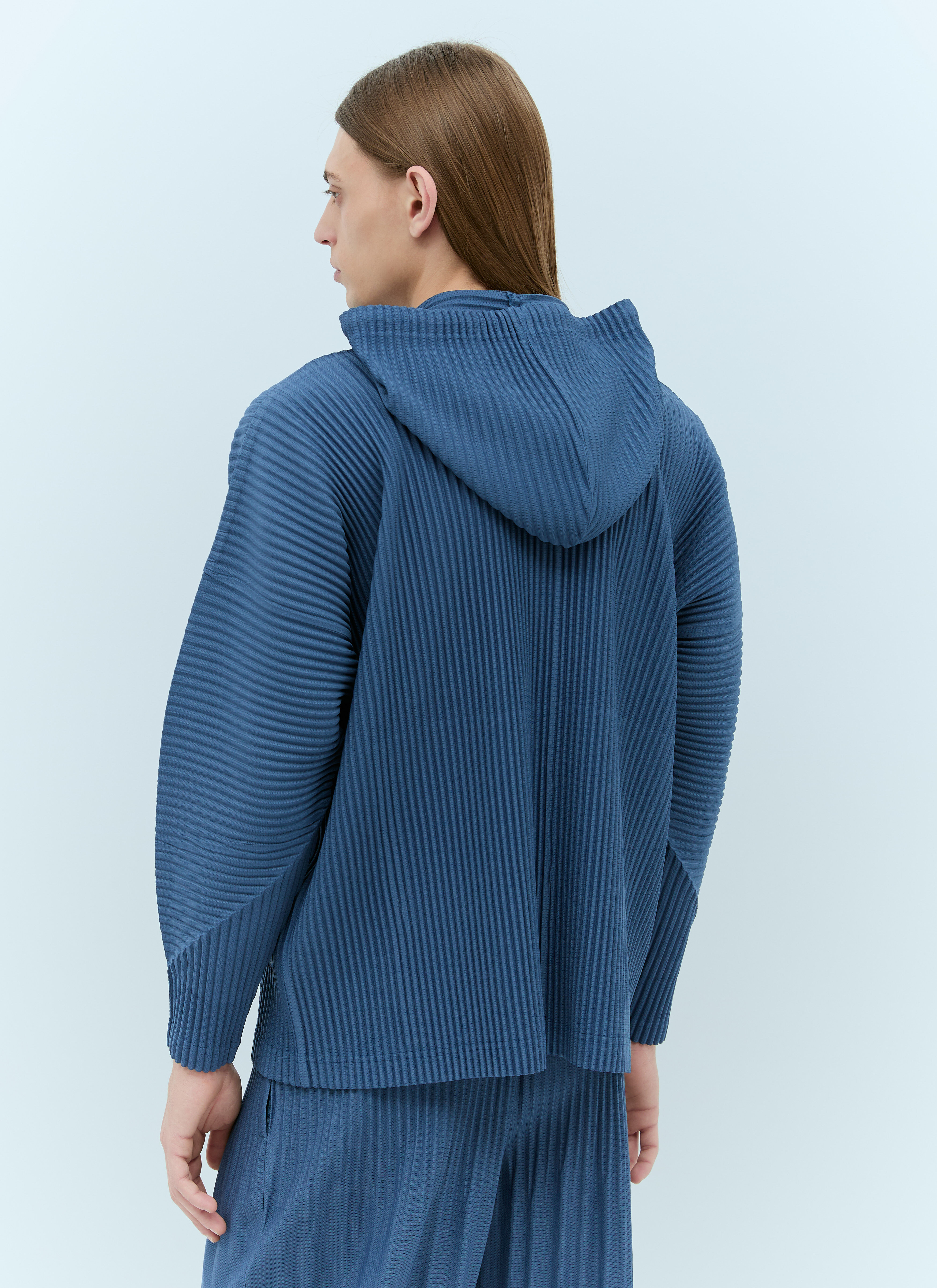 Homme Plisse Issey Miyake Men s Monthly Colors December Hooded Sweatshirt in Blue LN CC