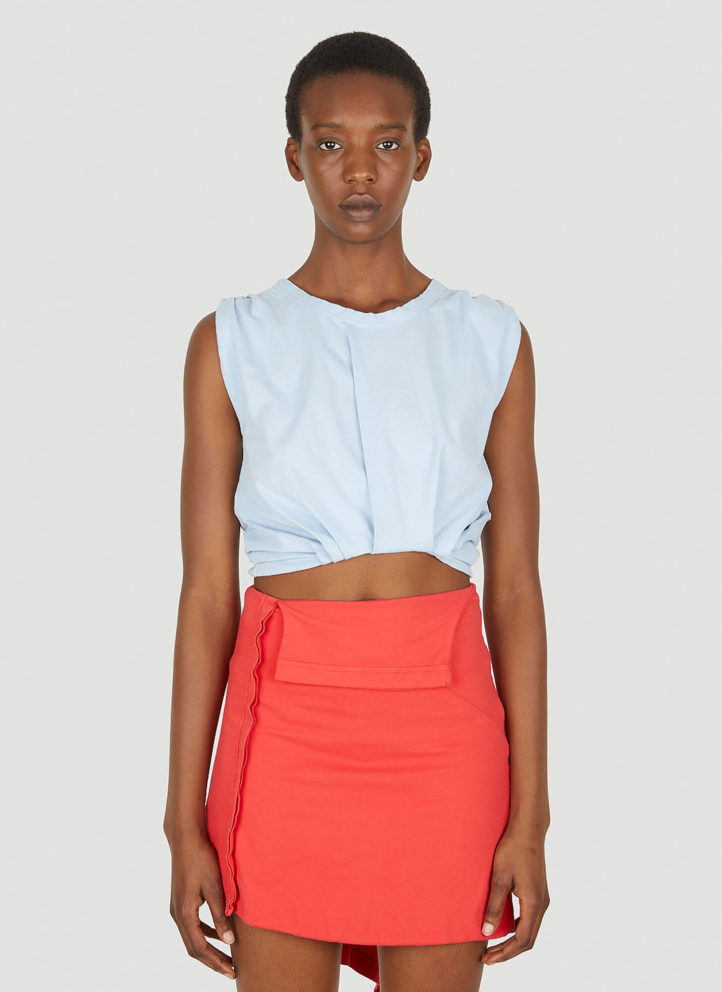 Shop Lourdes Gathered Top In Light Blue