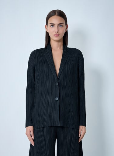 Pleated Single Breasted Blazer Pleats Please Issey Miyake Pleated Single Breasted Blazer Black plp0262013