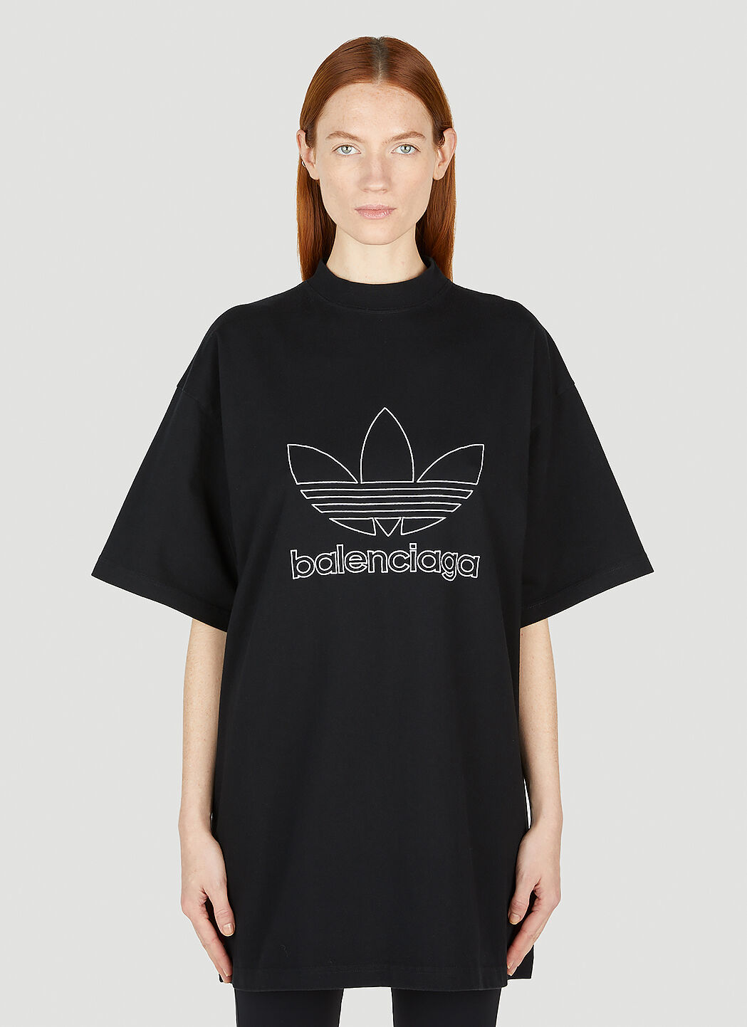 Balenciaga x adidas Women s Logo Print T Shirt in Black LN CC