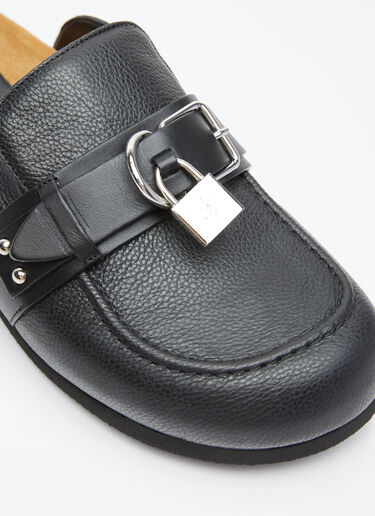 JW Anderson Padlock Loafer Leather Mules Black jwa0154016