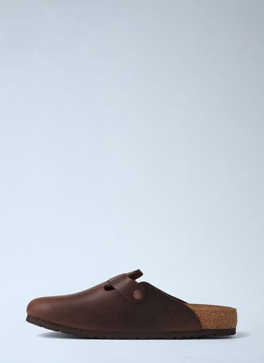 LN-CC® - Birkenstock: Boston Oiled Leather Mules - Brown Birkenstock Boston Oiled Leather Mules Brown brk0344003
