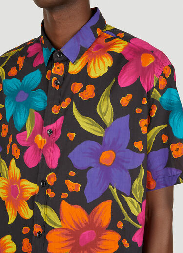 Saint Laurent Floral Short Sleeved Shirt Multicolour sla0147012