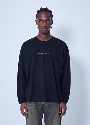 VETEMENTS Too Busy To Fuck Longsleeve Black vet0166007