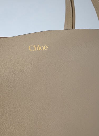 Chloé Spin Suede Tote Bag Beige chl0263096