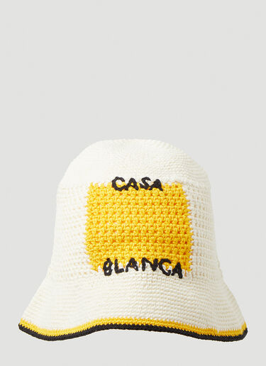 Casablanca Crochet Bucket Hat Yellow cbl0247022