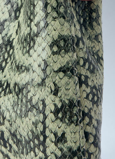 LN-CC® - Dries Van Noten: Snake-Embossed Leather Top Handle Bag - Green Dries Van Noten Snake-Embossed Leather Top Handle Bag Green dvn0265016