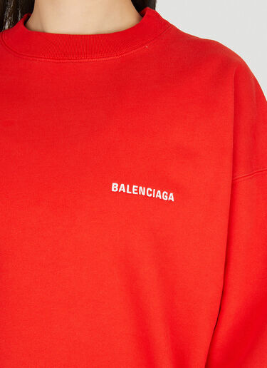 Balenciaga Regular Crewneck Sweatshirt Red bal0249101