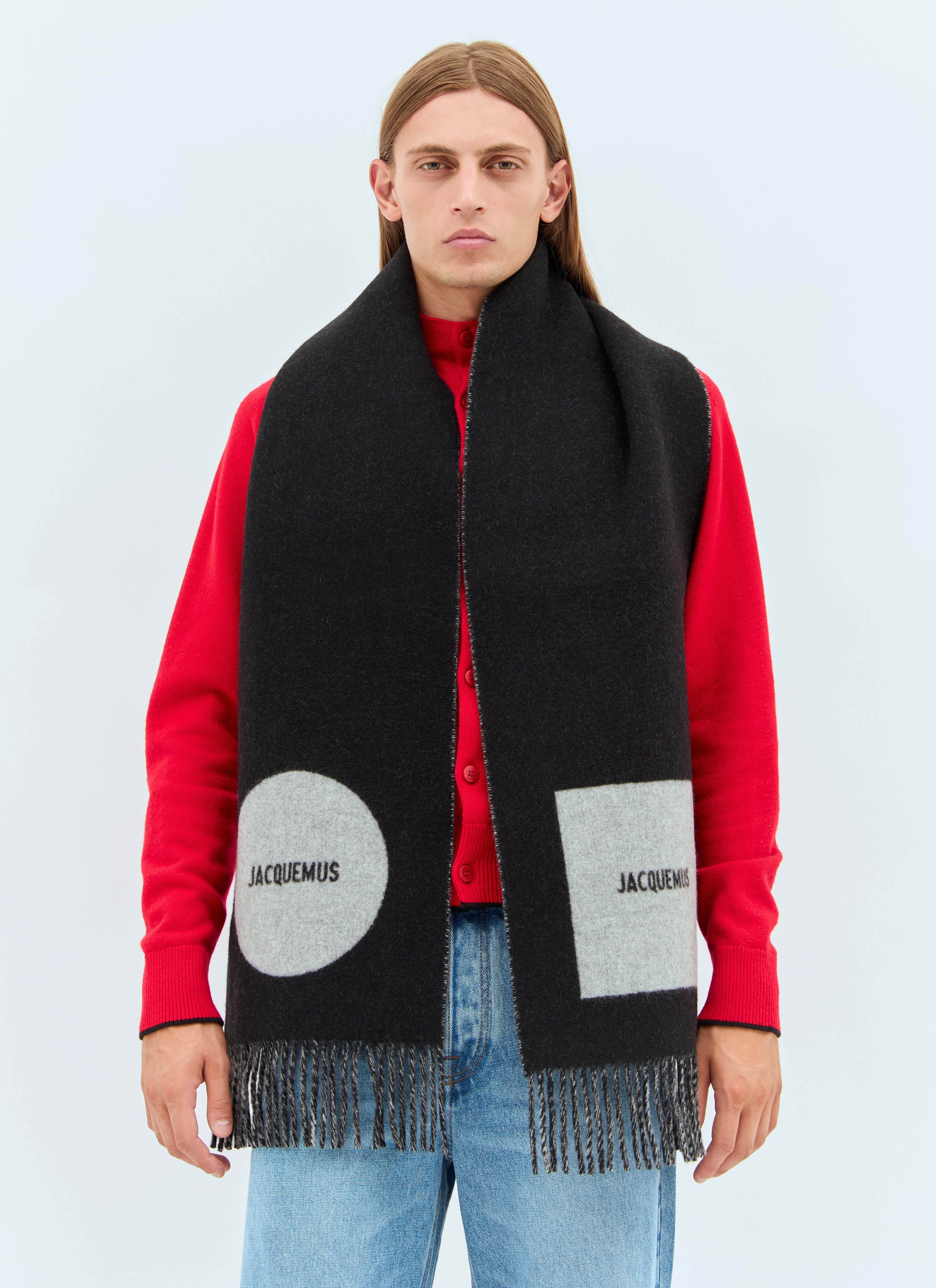 美しい Carre Rond L'Echarpe メンズ Jacquemus マフラー ブラック の 小物