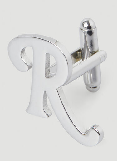 Raf Simons Logo Initial Cuff Links Silver raf0148014