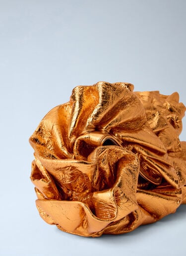 Dries Van Noten Ruffled Crinkled Leather Clutch Bag Gold dvn0263021