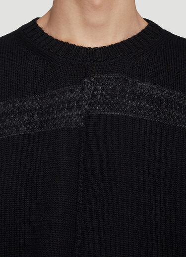 Yohji Yamamoto Embroidered Knitted Sweater Black yoy0142011