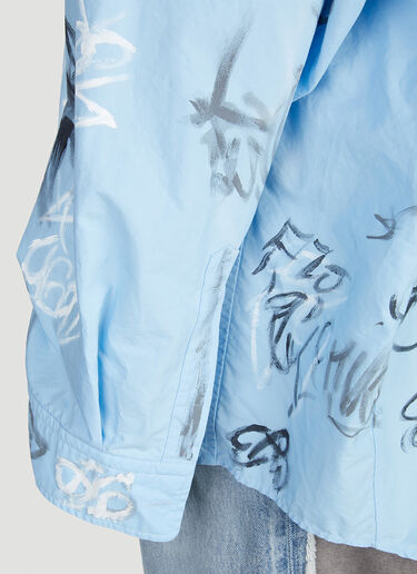 Balenciaga Graffiti Shirt Blue bal0152036