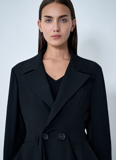 Yohji Yamamoto Paneled Flare Coat Black yoy0262003