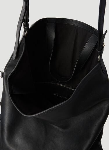 Dries Van Noten Leather Flap-Over Tote Bag Black dvn0156045