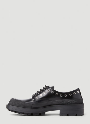 Alexander McQueen Men's Eyelet Derby Shoes in Black