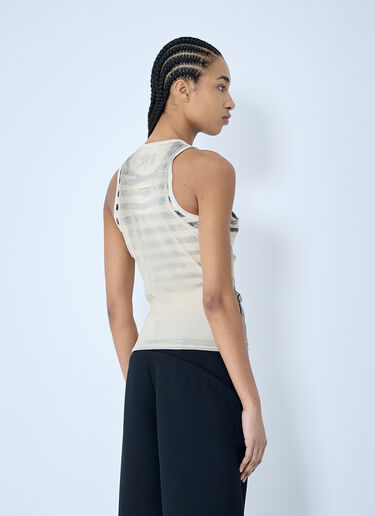 Jean Paul Gaultier Mesh Tank Top Ecru jpg0260002