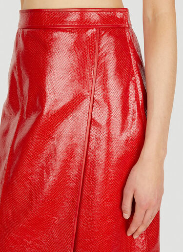 Gucci 蟒蛇纹皮革半裙 红色 guc0251022