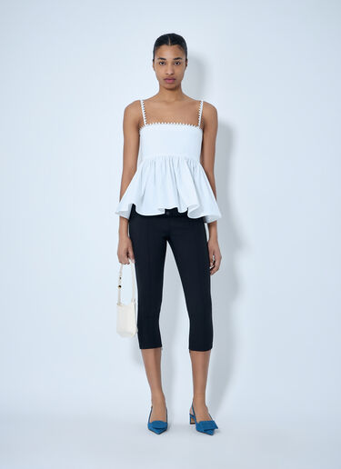 Peplum Top with Zigzag Trim Jacquemus Peplum Top with Zigzag Trim White jac0264012